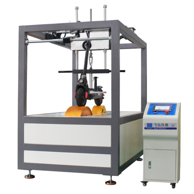 EN 14619 Scooter Dynamic Fatigue Testing Machine with Road Simulation Big Wheel Roller & Brake Performance Tester for Kick Scooters